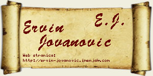Ervin Jovanović vizit kartica